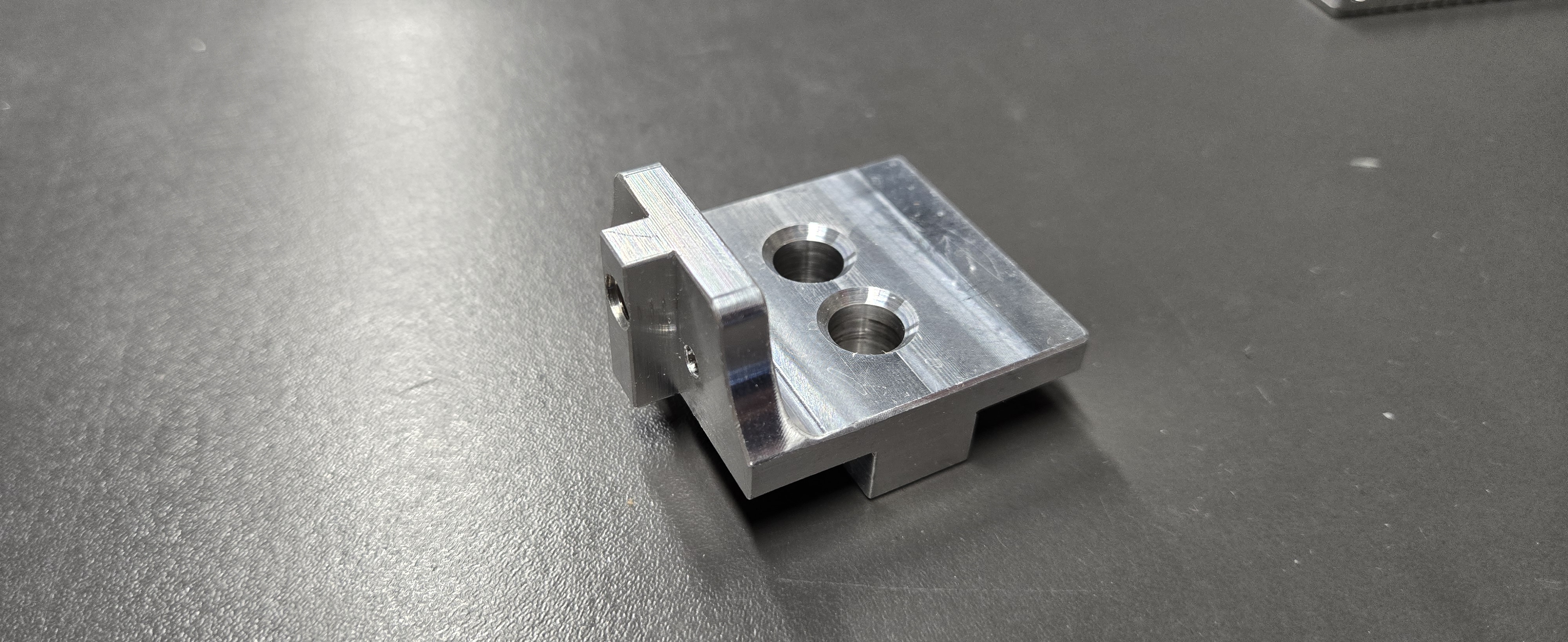 CNC milled aluminum block component